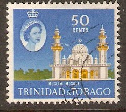 Trinidad & Tobago 1960 50c Yellow, grey and blue. SG294.
